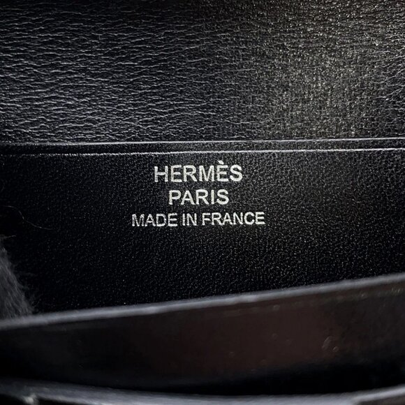 HERMES Bean compact Box Calf Leather Black - Picture 11 of 13